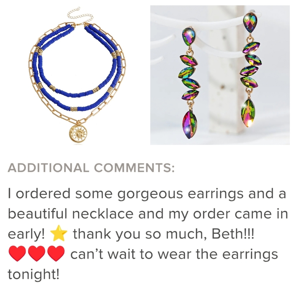 Multicolor Beaded Layered Necklace with Gold Chains - Picture 10 of 12